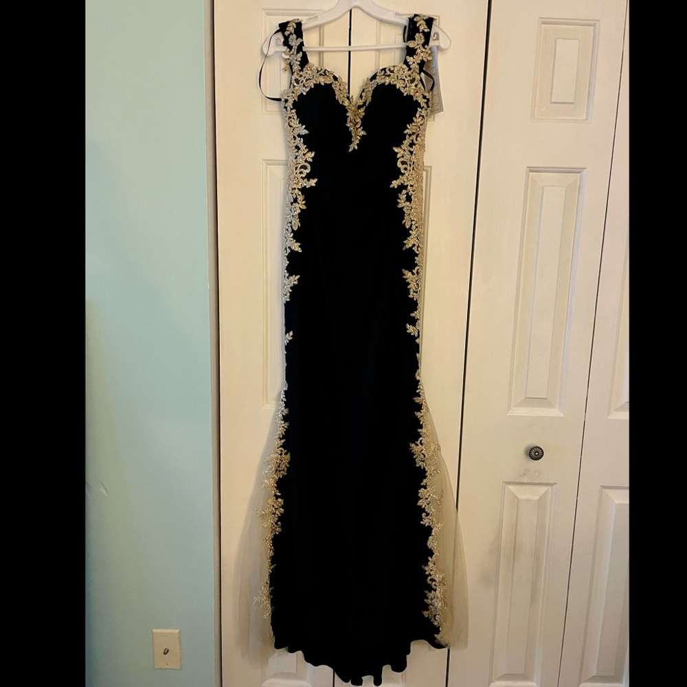 Black & Gold fitted dress